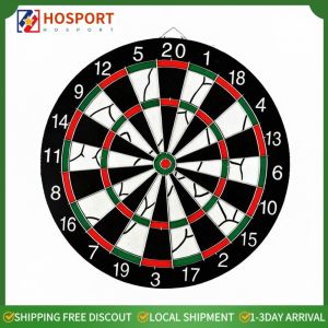 Family-Friendly 17inch Dartboard with Double-Sided Flocking Surface and 6 Darts for Indoor Play and Parties