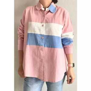 SJM FLAGLINE KEMEJA WANITA LINEN PREMIUM LENGAN PANJANG SALUR SEBELAH FASHIONABLE KEKINIAN 593