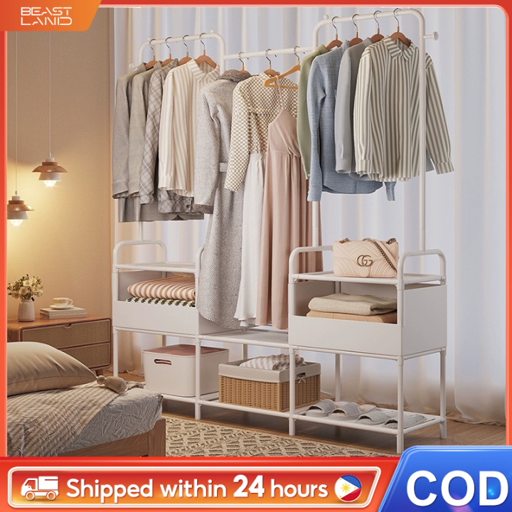 Clothes Rack Floor-standing Drying Rack Bedroom Clothes Hanger Floor ...