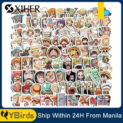 100Pcs One Piece Stickers Anime One Piece Stickers for Kids Cartoon One Piece Decal Gifts Waterproof Vinyl Stickers for Teen Water Bottle Laptop Skateboard