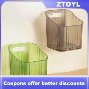 【ZTOYL】 1pcs Kitchen Garlic Ginger And Onion Transparent Storage Basket Wall-Hanging Small Wall-Mounted Storage Box Storage Rack