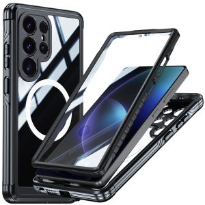 IP54 Waterproof Splashing Magnetic Case For Galaxy S26 S25 Edge S24 Ultra Plus S23 FE A16 A36 A56 A17 A37 A57 A55 Glass Screen