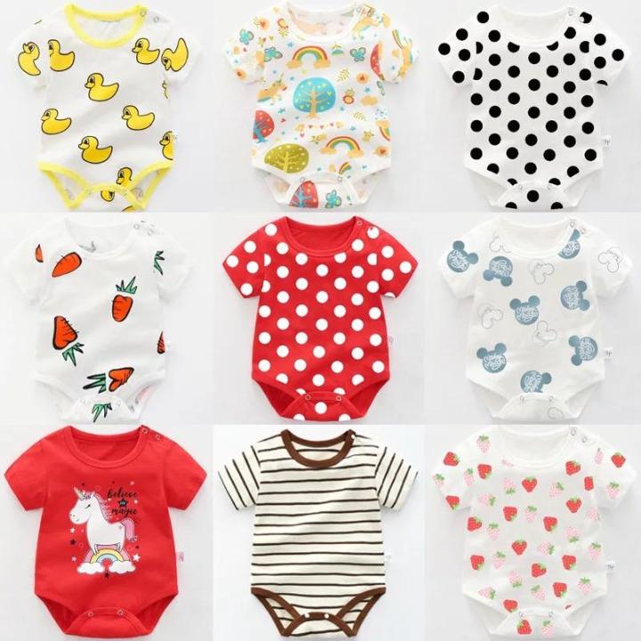 BABY ZOOM】Brand Baby Girls ASSORTED SINGLES Onesie 100% Cotton