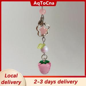 [COD] AqToCna Ship within 24 hours Sweet Cute Strawberry Mobile Phone Lanyard Lovely Fruits Phone Chain For Girls Y2K Aesthetic Cellphone Keychain