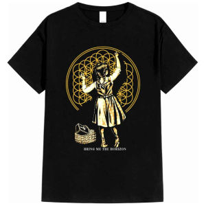 Baju Kaos distro dewasa cowok cewek Bring Me The Horizon kuning fit nyaman bandung