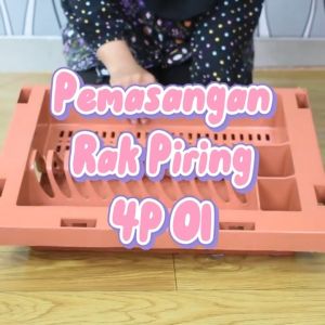 LEORA Lemari Piring Rak Piring Plastik Susun Lemari Dapur Piring Pintu Transparan Mika Serbaguna