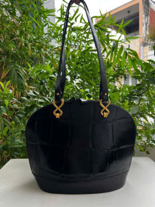 Túi 2hand đeo vai phom hến da thật dập vân sấu cực xinh của Nhật -T579