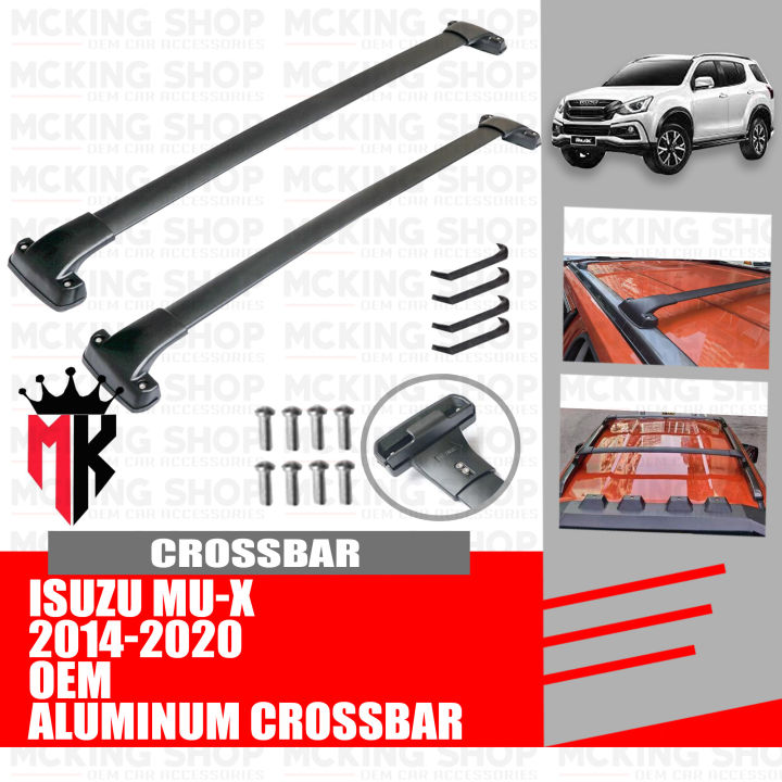 Isuzu Mu x Mux 2014 2020 OEM Heavy Duty Aluminum Crossbar Black for OEM Roof Rail and Roof Railings Lazada PH