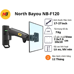 Arm màn hình máy tính gắn tường NB-F120 F150 F425 giá treo màn hình máy tính North Bayou 17-32 inch xoay 360 độ tải trọng 12kg