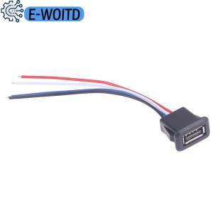 E-WOITD USB 2.0 Female Power Jack USB2.0 Charging Port Connector With Cable USB Charger Socket