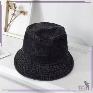 สไตล์เกาหลีทรงสวย สุดน่ารัก ผ้ายีนส์  หมวกบักเก็ตยีนส์ปีก ดแบบซัก