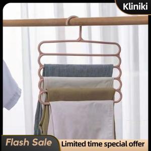 [Kliniki] Clothes Hangers Trousers Hangers Holders Closet Storage Organizers 5 Layers Pants Towel Scarfs Racks Storage Organization