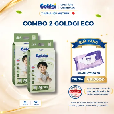 COMBO 2 Bỉm quần Goldgi Eco New mỏng nhẹ siêu khô thoáng tiết kiệm cho mẹ bảo vệ bé mỗi ngày