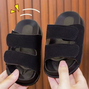 [Free Shipping] Fashionable ChildrenS Thick-Soled Slippers Trendy Outdoor Wear For Boys And Girls With Velcro Closure And Open Toe Suitable For Older Children