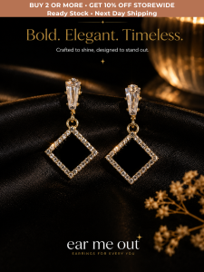 [SG] Black Diamond Rhinestone Drop Earrings | Geometric Statement Earrings | Elegant Black & Gold Earrings | 925   Pin Earrings | ear me out (EMO-62)