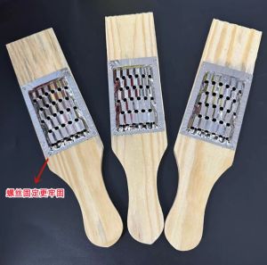 Wooden board vegetable cutter radish grater household kitchen wooden handle stainless steel grater