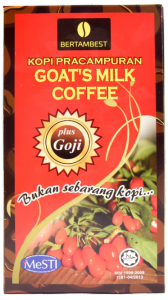 BERTAMBEST PREMIUM Goats Milk Coffee Plus Goji/Kopi Susu Kambing 12s X 25Gm