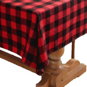 GOXBERK Washable Soft Wedding Classic Checked Square Christmas Decorations Table Cover Tablecloth Dining Tablecloths