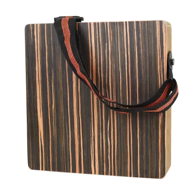 Cajon Drum Compact Portable Travel Box Drum Ebony Wood Flat Hand Cajon Drum With Adjustable Strap Percussion Instrument