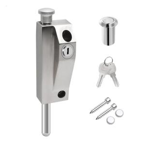 Aluminum Alloys Framed Door Lock Thickened Vertical Barrels Bolt Latches Antitheft Glass Door Lock for Home Commercial