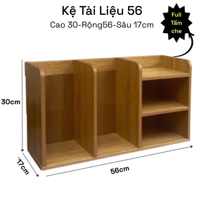 Kệ Sách Để Bàn 5 Ngăn – Kệ Gỗ Đa Năng Bàn Học Bàn Làm Việc 30x56x17cm – Full Tấm Chắn Sau – Tặng Tua Vít