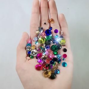 Round Flat‑Back Faceted Acrylic Rhinestones Multi‑Color DIY Nail Art Phone Case Decor Crystals