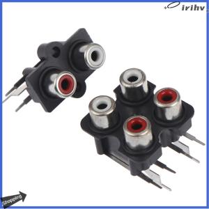【jianzhanqinl】 5Pcs 2 4 hole RCA Female Stereo audio Jack AV Audio input socket Connector