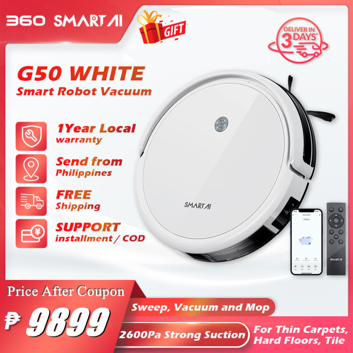 360 SmartAI G50 Smart Mini Robot Vacuum Cleaner with Mop for House Home