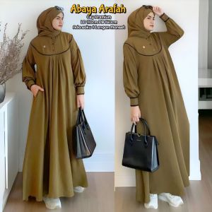 Arafah Abaya Gamis Cey Premium Dress Wanita Lengan Panjang Baju Muslim Kekinian LD 110 cm