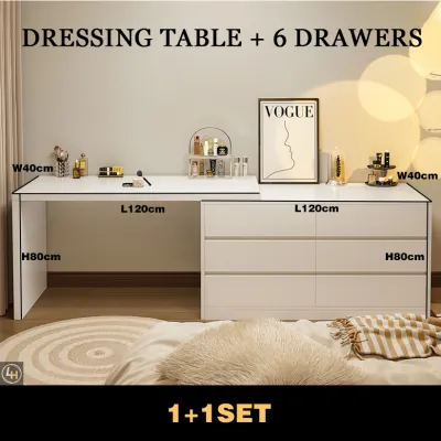 Homelife 6-Tier Chest Of Drawers With Dresser Table Modern Makeup Table Net Red Desk