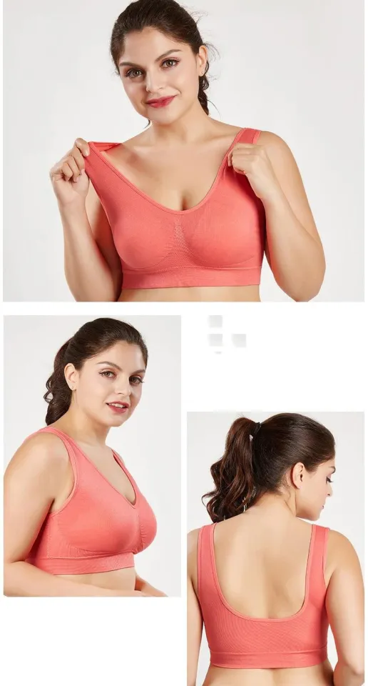 Queenral 3PCS/lot Plus Size Bras For Women Seamless Bra With Pads Big Size  5XL 6XL Bralette Push Up Brassiere Vest Wireless BH