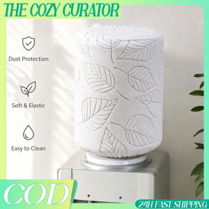 Water Dispenser Cover Bucket Dust Cover Elastic Reusable Polyester Leaf Print Home Office