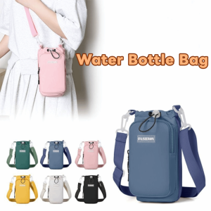 HJKL Adjustable Shoulder Strap Crossbody Water Bottle Bag Wear-resistant Waterproof Water Bottle Carrier Portable Casual Water Bottle Holder Gymnasium