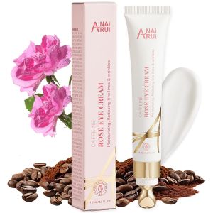 ANAI RUI Rose Caffeine Eye Cream for Dark Circles Anti-Aging Eye Cream with Retinol Collagen Hydrating Firming Under Eye Serum for Puffiness Bags Reduce Wrinkles and Fine Lines Daily 0.5 FL OZ