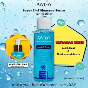 AWDAY BUNDLING PAKET SUPER HEMAT AWDAY SHAMPOO & HAIRCREAM CONDITIONER BPOM AWDAY super 3in1 shampoo 250ml / PAKET SUPER HEMAT AWDAY TRAVELSIZE shampoo anti ketombe conditioner rambut kondisioner rambut conditioner rambut smoothing Remimpi