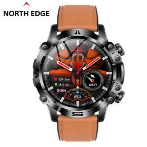 NORTH EDGE AMOLED Dispaly ECG Smartwatch BMI Calculation Blood Glucose Blood Pressure Blood Oxygen Temperature Exercise Mode Calories Step Waterproof ET482 Relo For Mens Watch