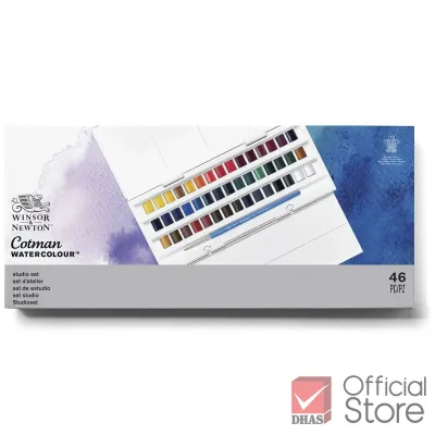 Winsor&Newton สีน้ำก้อน ชุดสีน้ำ Cotman 45 สี โทนสีสวยสดชัด – จำนวน 1 ชุด