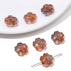 10pcs 14mm Crystal Glass Cherry Blossom Flower Beads Charm for Earring Necklace Bracelet DIY Jewelry Craft Making