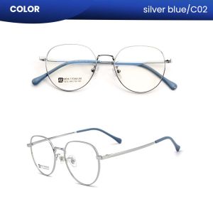 IOOI Eyewear - Kacamata Bulat Titanium Bisa Minus/Plus Anti Radiasi Blueray Pria Wanita 1012