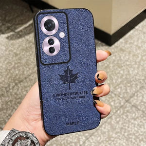 Maple Leaf Leather Case Oppo Reno 11F  Luxury Cortex Anti-slip Advanced Phone Case