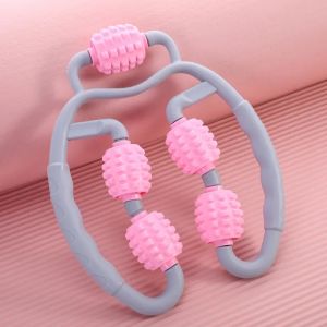 SRIEI Muscle Massager 360° Massage Roller Stick Portable for Leg Neck Arm Shaft Muscle Relaxer 5 Wheel Yoga Fitness Accessories Full Body Workout Massage Alat Urut Badan Alat Urut Kaki