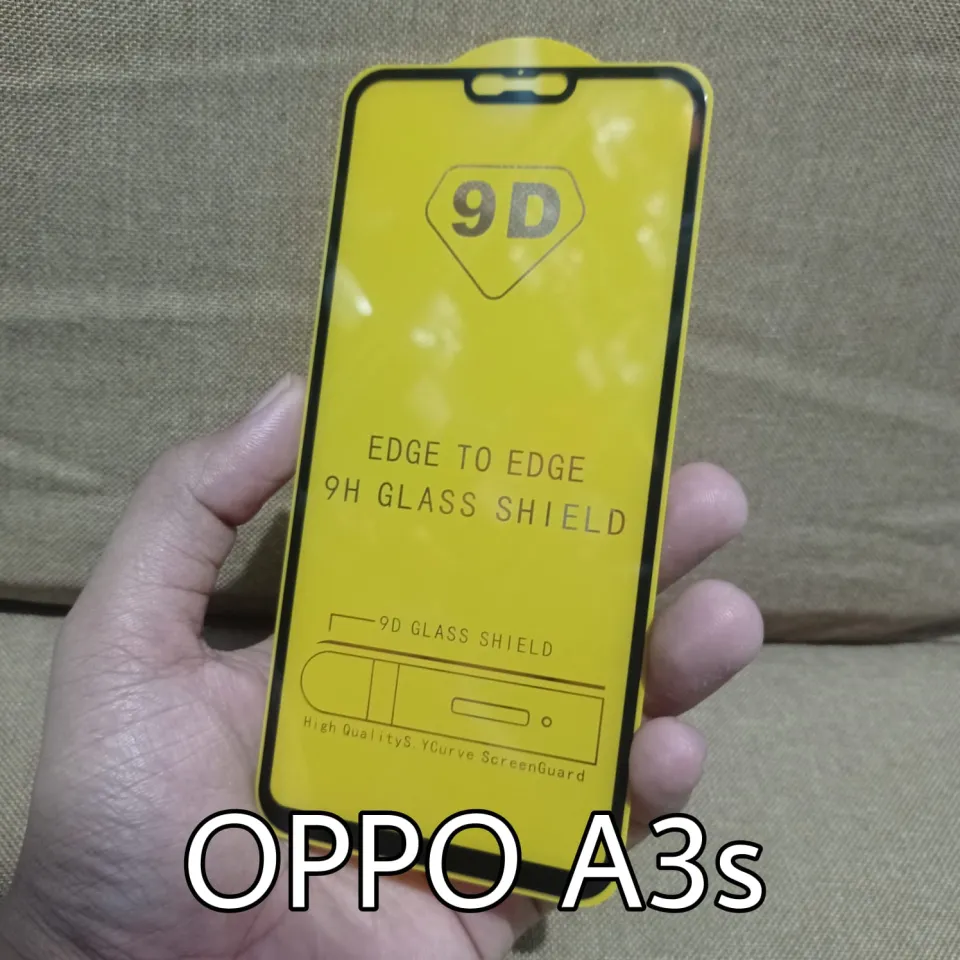 Tempered Glass OPPO A3s TG Layar FULL COVER Black Premium Anti
