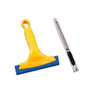 อุปกรณ์ติดฟิล์มกระจก แผ่นรีดวอลล์เปเปอร์ แผ่นรีดฟิล์ม+มีดคัตเตอร์ มีดตัด สเตนเลส ตัดกระดาษ