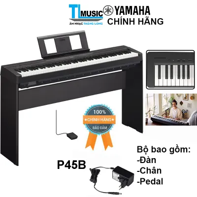 Chính hãng-P-45B New bộ đàn piano điện Yamaha P45 - Kèm Chân Gỗ - 88 Phím Nặng P45
