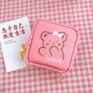 Women Sanitary Napkin Storage Bag Big Capacity Cartoon Cute Pouch