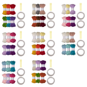 6 Rolls 7mmX5Meters Polyester Rope Assorted Color Hollow Braided Rope with and Metal Sculpting Wire for Art Craft