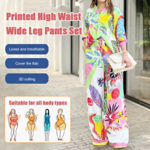 Elegant Womens Suit with Collared Top and Relaxed Pants