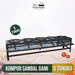 PANMAA Kompor Hotplate Steak / Kompor Sambl Gami / Kompo Cobek / Kompor Serabi ( 5 Tungku Ukuran 115X30 cm)