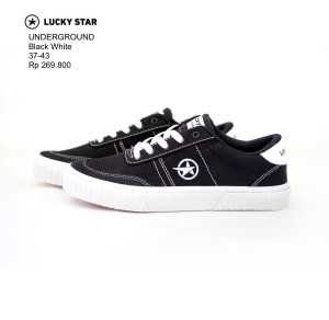 Sepatu Sneakers Casual - Lucky Star - UNDERGROUND - Black White