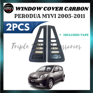 Perodua Myvi Old ( 2005-2011 ) Window Side Louver Cover - Carbon Look - 2pcs